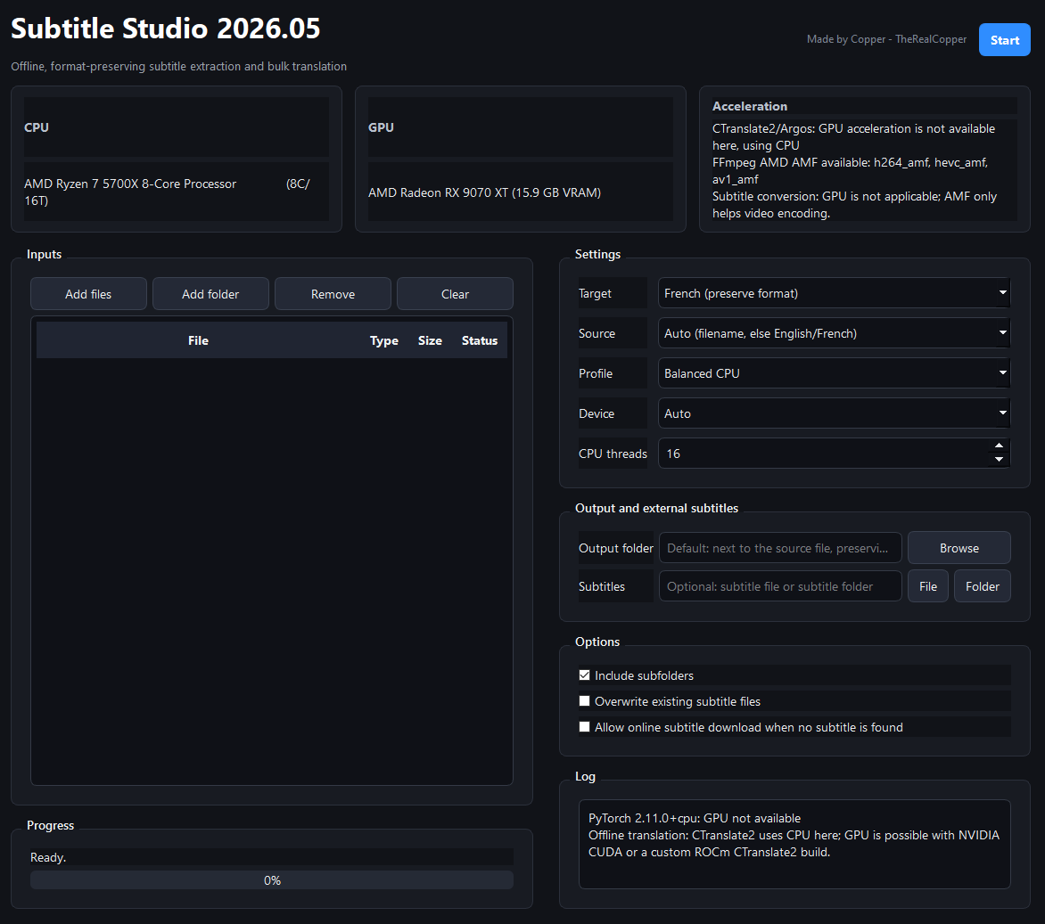 Bulk Subtitle Translator