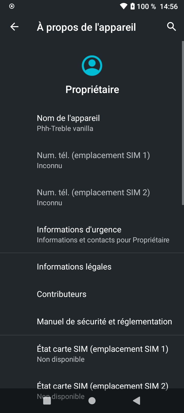 LineageOS 18.1 about phone