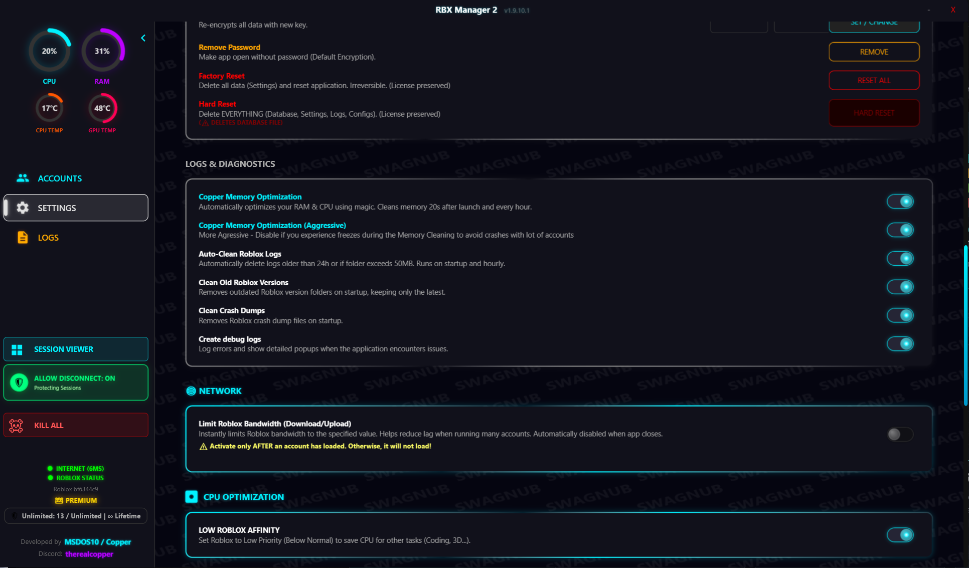 Roblox Account Manager V2, third view